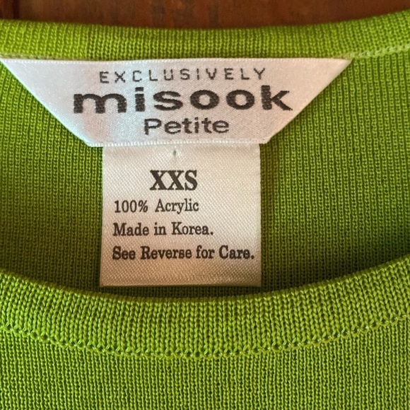 Misook Petite Lime Green Sleeveless Classic Knit Tank Top Size XXS - Picture 3 of 7